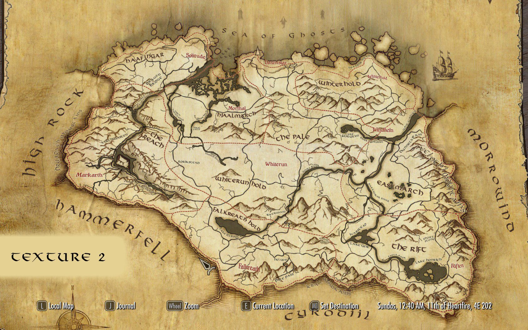 Бумажная 3D карта Скайрима v 4.4 [Warburgs 3D Paper World Map]